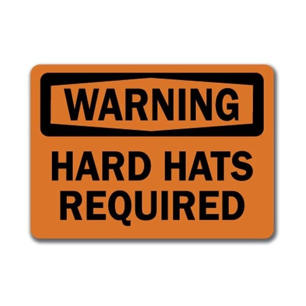 Signmission Warning Sign-Hard Hats Required-10in x 14in OSHA Safety Sign, 14" H, WS-Hard Hats Required WS-Hard Hats Required - main